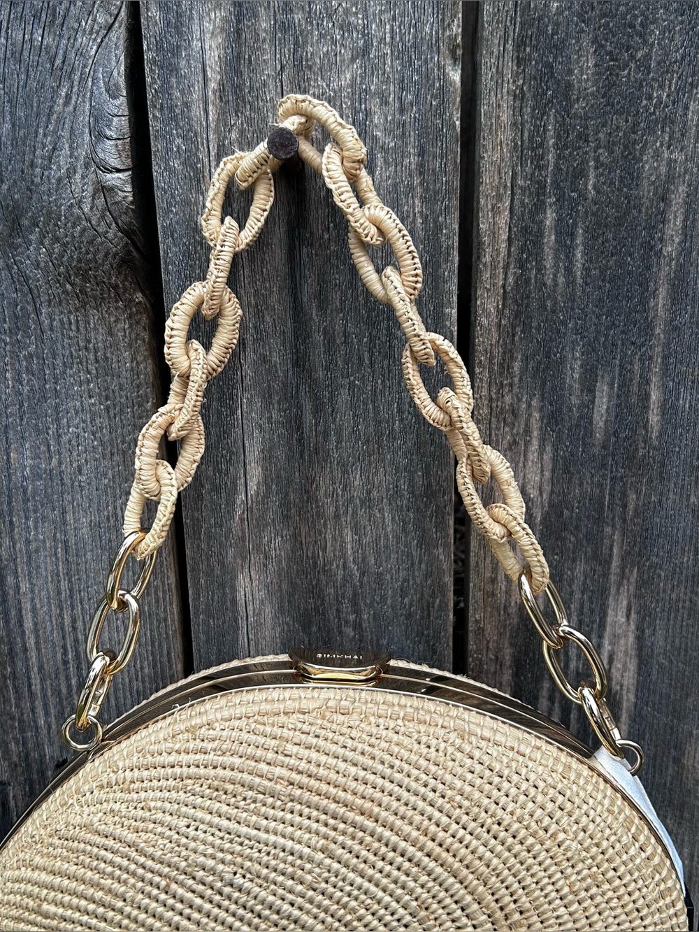 NWT Jonathan Simkhai Bridget Raffia Oyster Shell Clutch Natural Beige - Picture 10 of 16